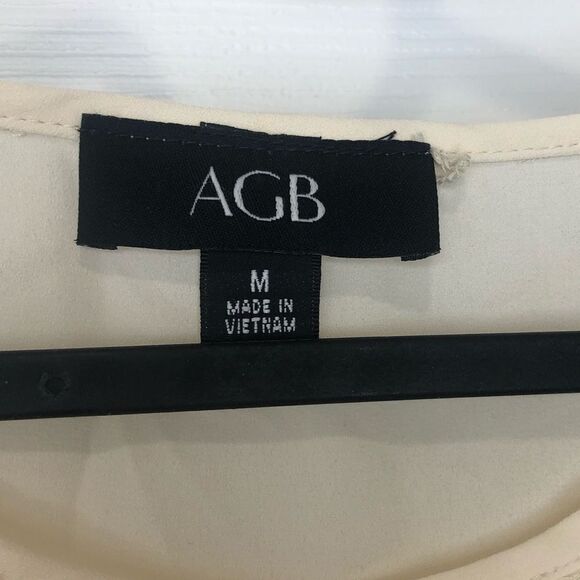 AGB sheer lace long sleeve high low blouse top, size medium - Picture 2 of 14